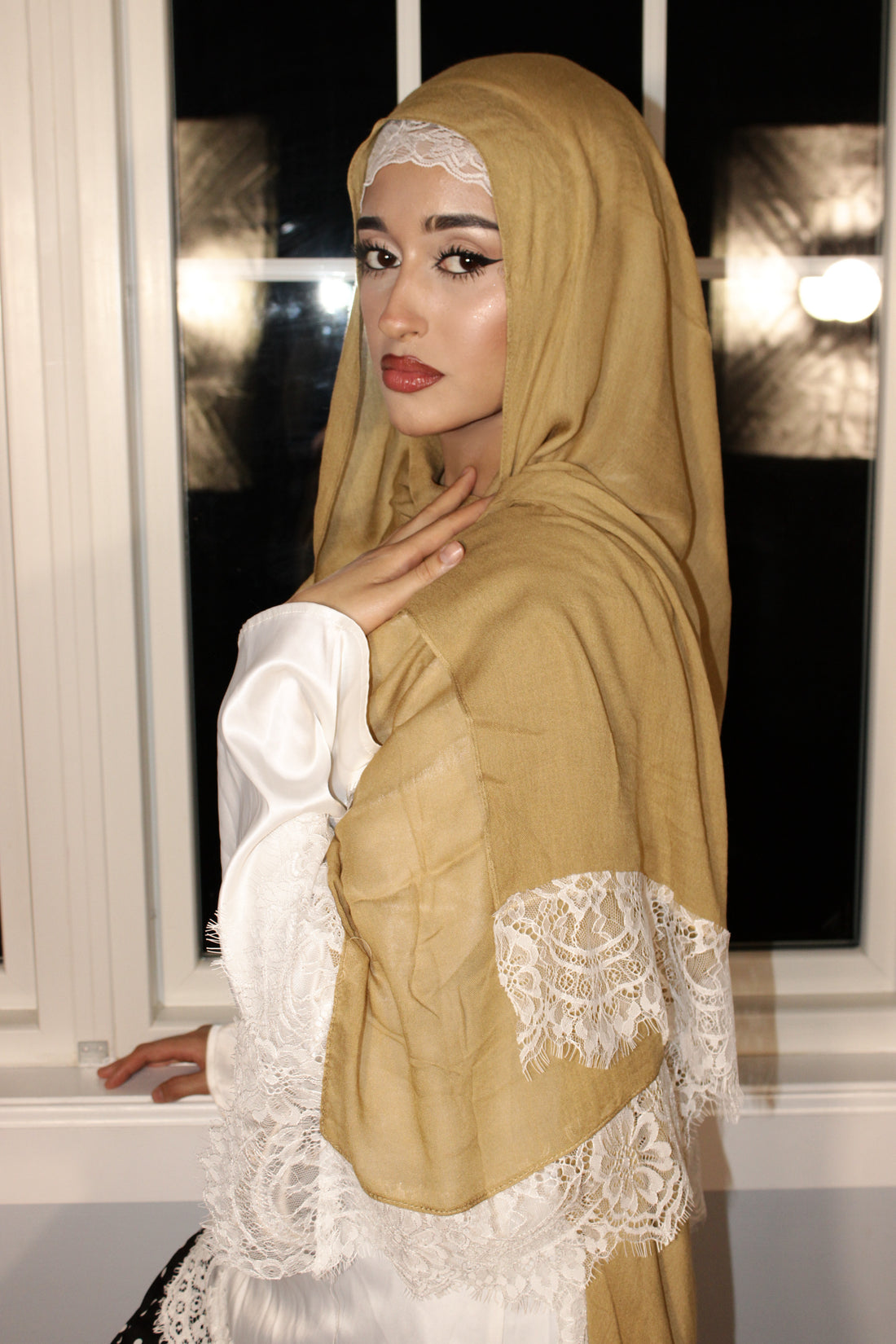 Light Olive with White Lace