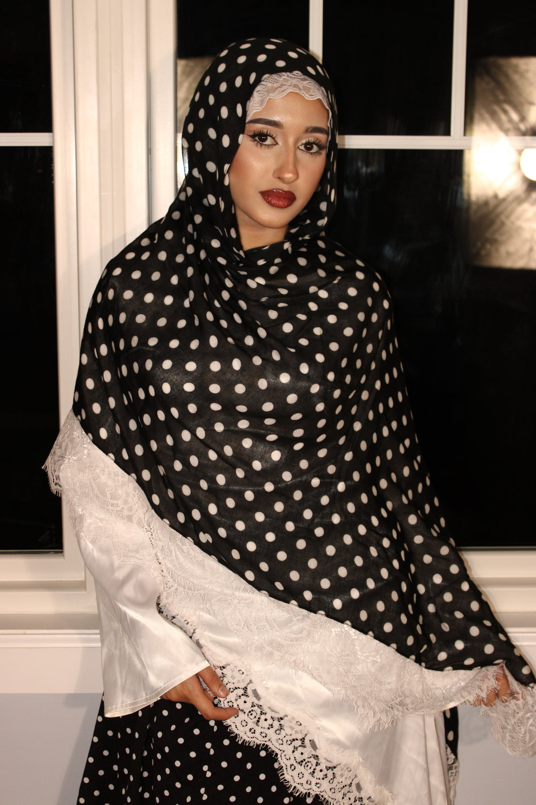 White polkadots with lace